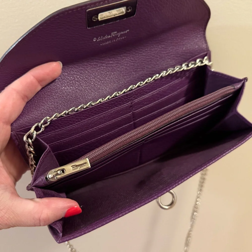 *Rare* Salvatore Ferragamo Purple Long Wallet - Picture 8 of 10